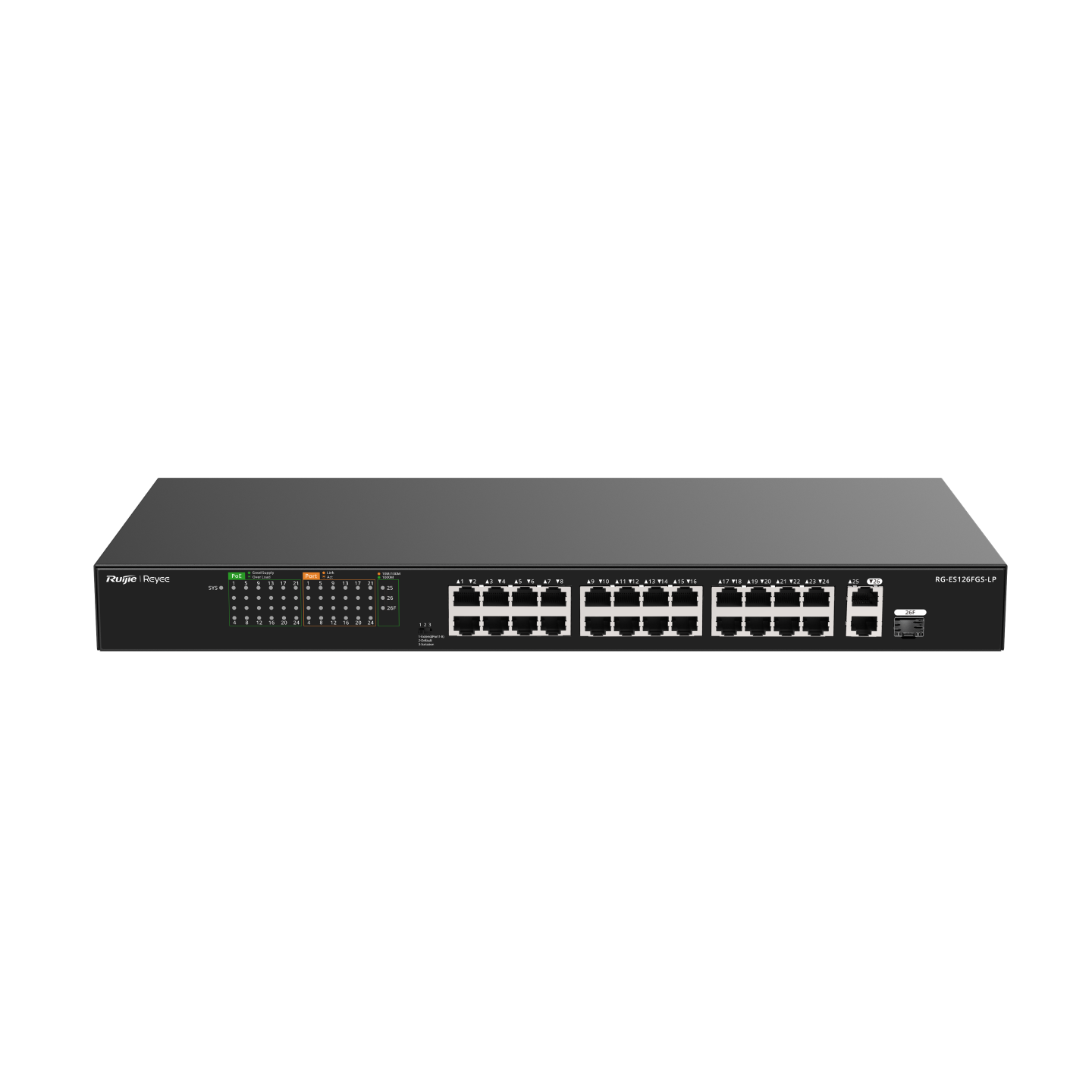 ruijie reyee RG-ES126FGS-LP, 24-Port 10/100 Mbps with 2-Port Gigabit Unmanaged PoE Switch - Image 6