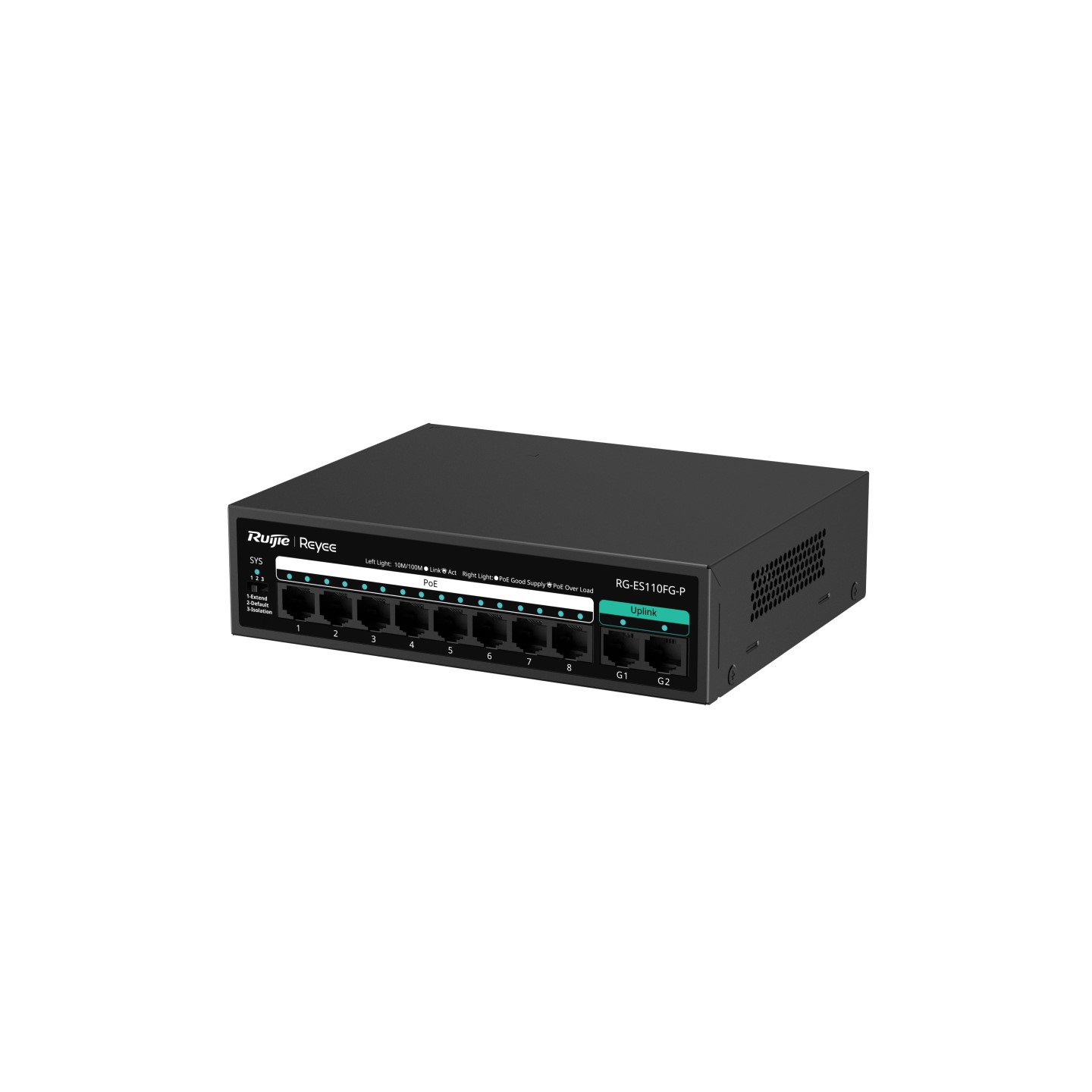 ruijie reyee RG-ES110FG-P, 8-Port 10/100 Mbps with 2-Port Gigabit Unmanaged PoE Switch - Image 5