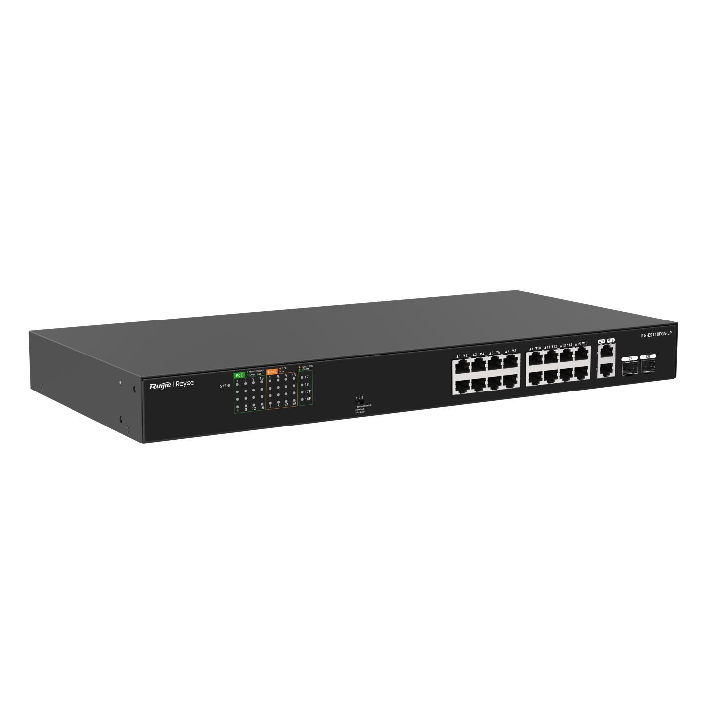 ruijie reyee RG-ES118FGS-LP, 16-Port 10/100 Mbps with 2-Port Gigabit Unmanaged PoE Switch - Image 7