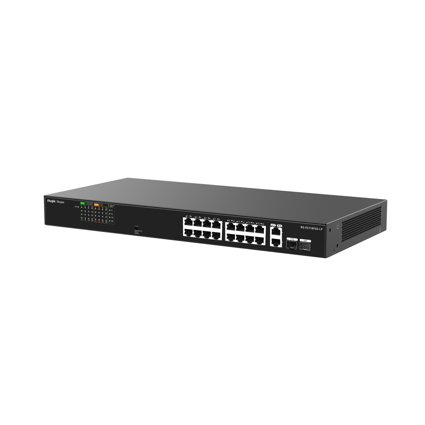 ruijie reyee RG-ES118FGS-LP, 16-Port 10/100 Mbps with 2-Port Gigabit Unmanaged PoE Switch - Image 8