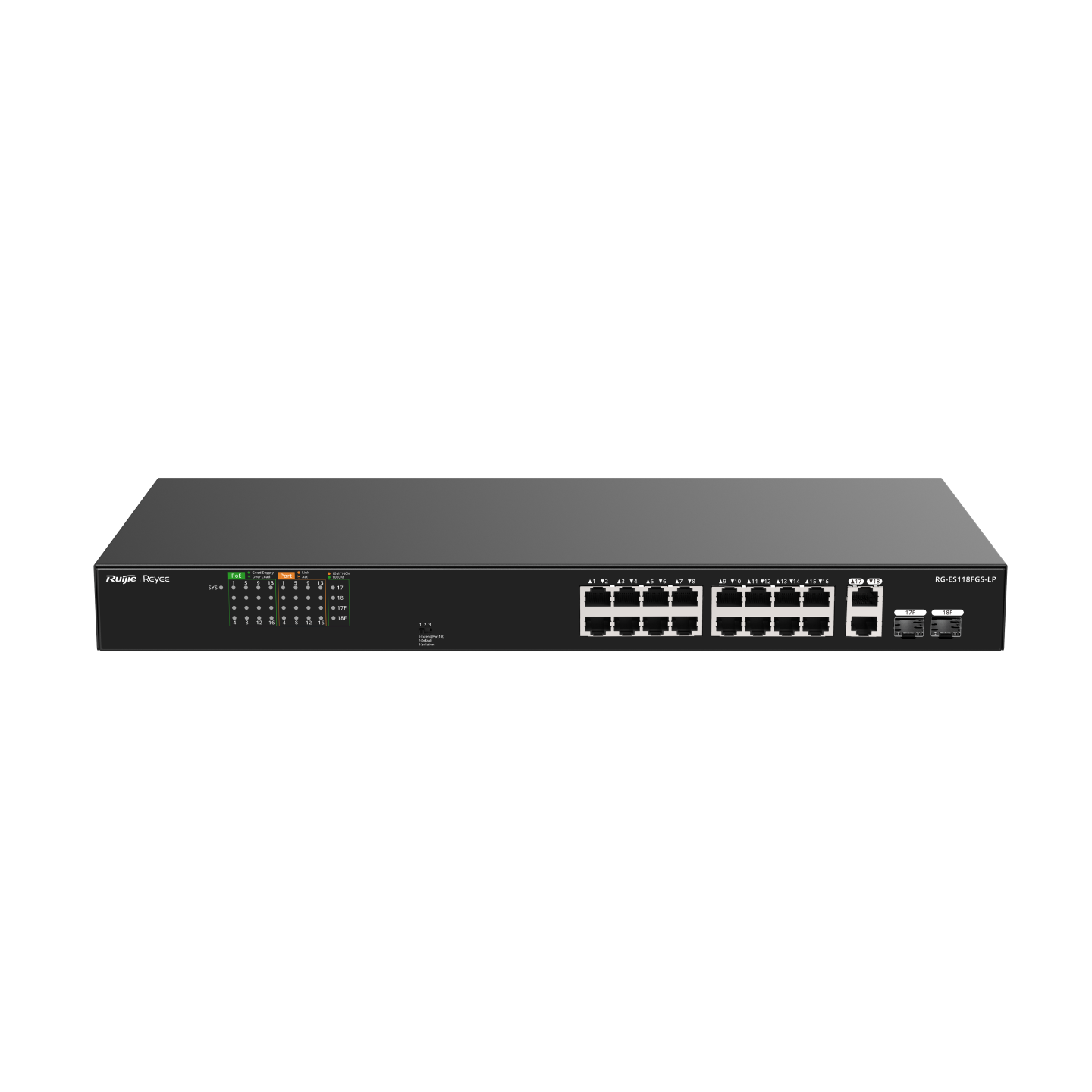 ruijie reyee RG-ES118FGS-LP, 16-Port 10/100 Mbps with 2-Port Gigabit Unmanaged PoE Switch - Image 9