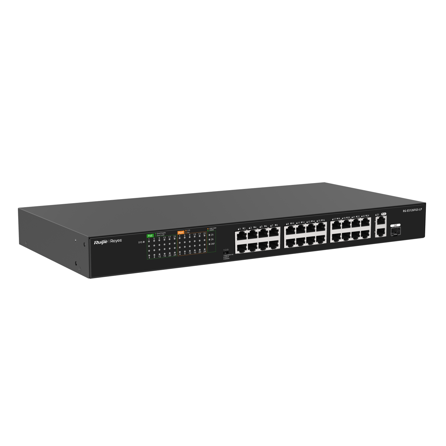 ruijie reyee RG-ES126FGS-LP, 24-Port 10/100 Mbps with 2-Port Gigabit Unmanaged PoE Switch - Image 7