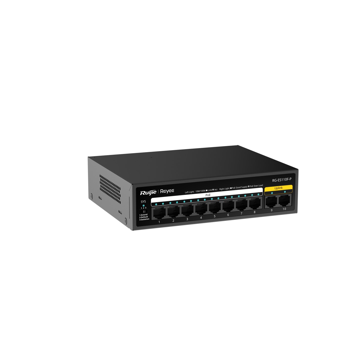ruijie reyee RG-ES110F-P, 10-Port 10/100 Mbps Unmanaged PoE Switch - Image 5