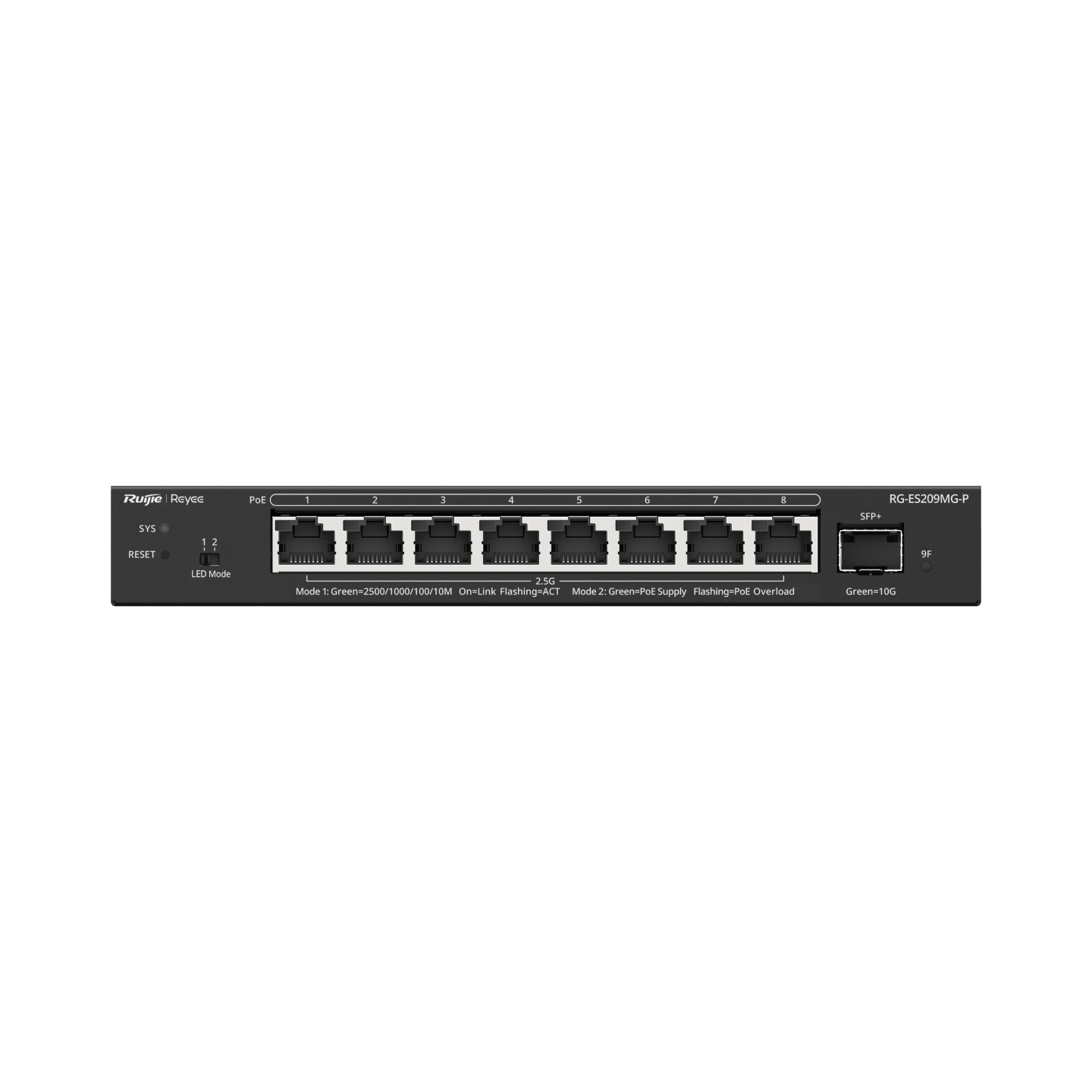 Ruijie Reyee RG-ES209MG-P, 8-Port 2.5G Cloud Managed PoE Switch, 1 x 10G Uplink - Image 2
