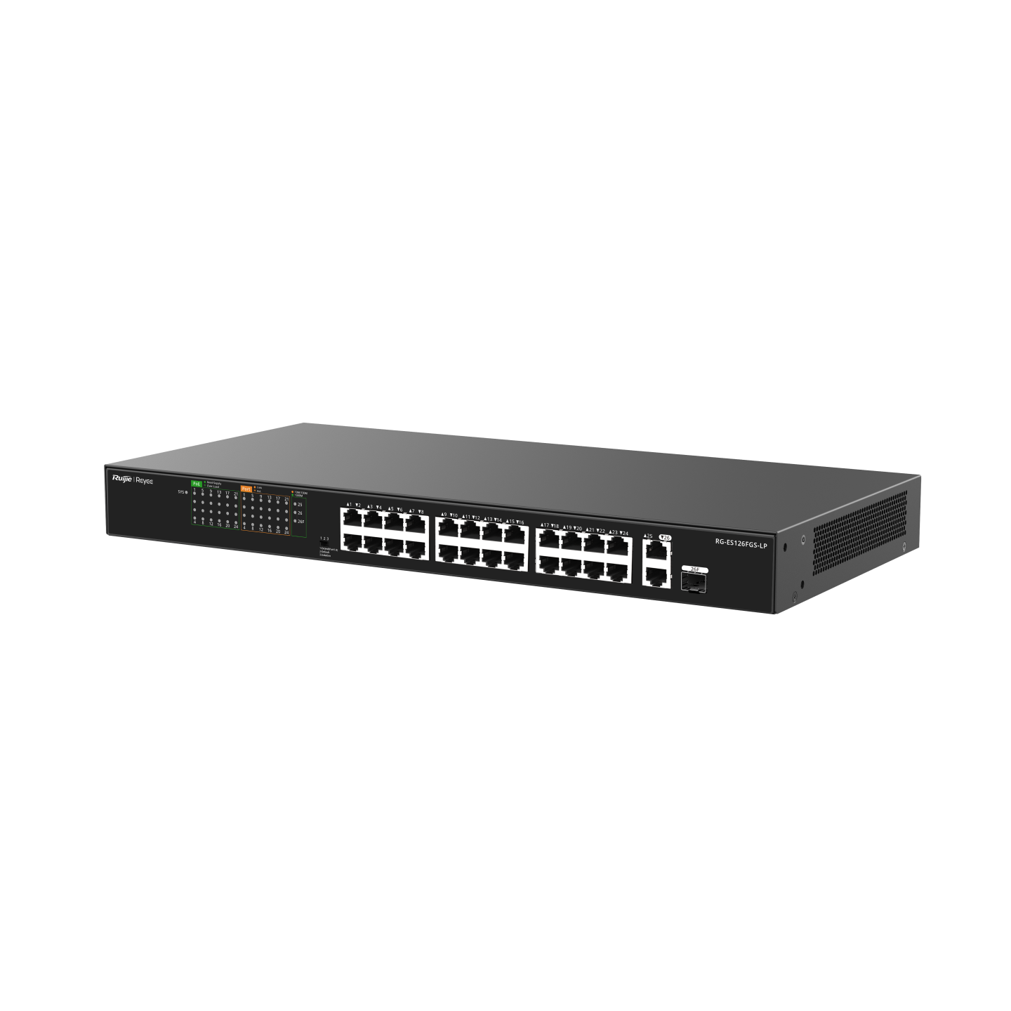 ruijie reyee RG-ES126FGS-LP, 24-Port 10/100 Mbps with 2-Port Gigabit Unmanaged PoE Switch - Image 8