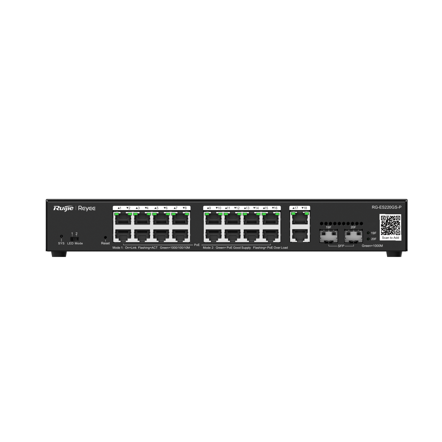 Ruijie Reyee RG-ES220GS-P 20-Port Gigabit Smart Cloud Managed PoE Switch - Image 2