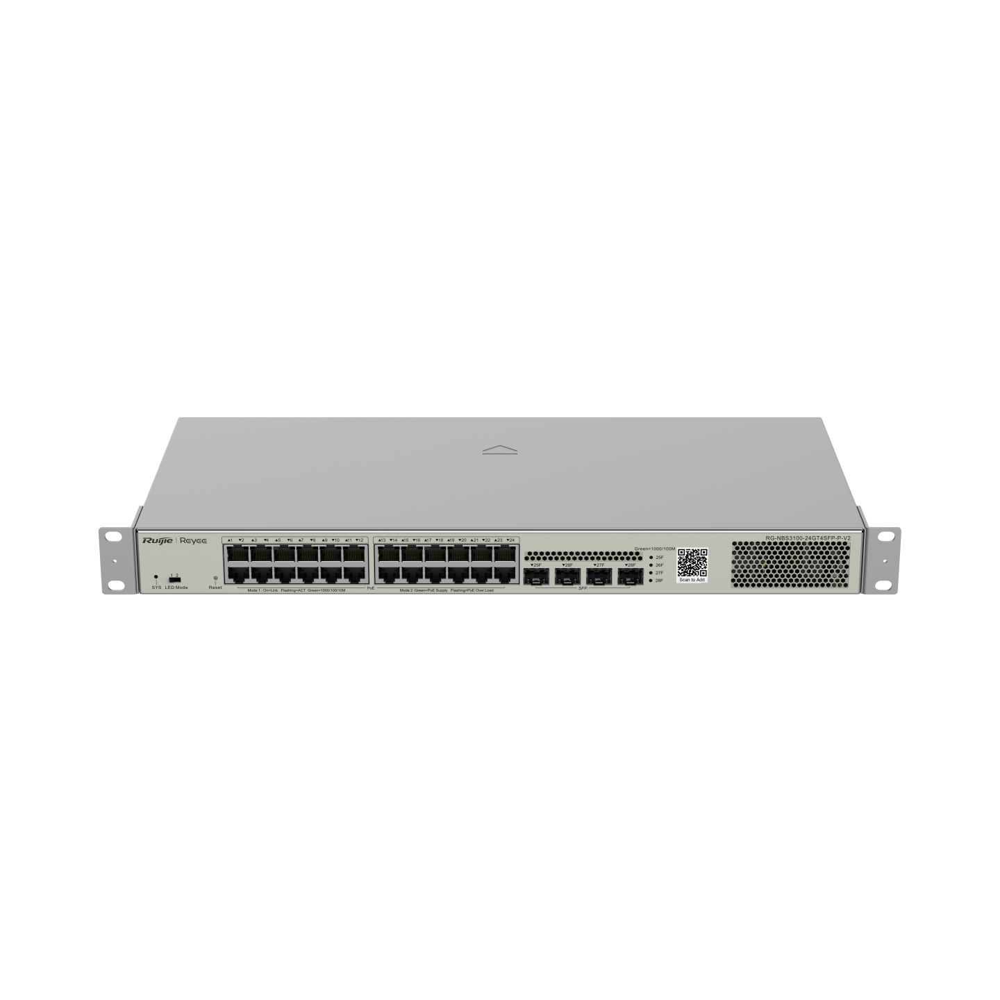 Ruijie Reyee RG-NBS3100-24GT4SFP-V2, 28-Port Gigabit Layer 2 Cloud Managed Non-PoE Switch
