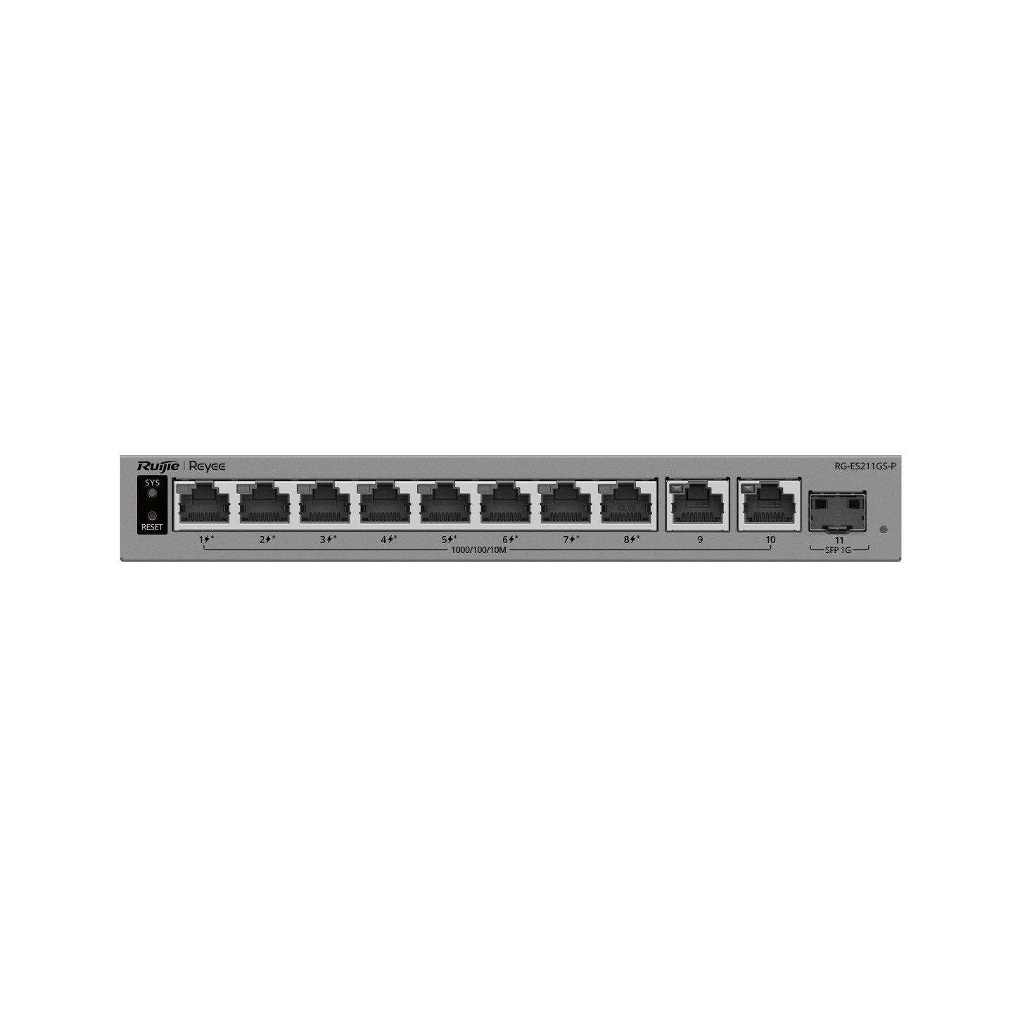 Ruijie Reyee RG-ES211GS-P, 10-Port Gigabit Smart Cloud-Managed PoE Switch with 1-Port SFP - Image 2